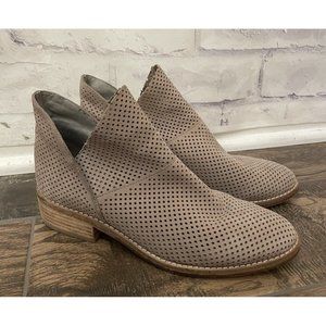 Eileen Fisher Leaf Split Booties Soft‎ Suede Size 7.5 Vero Cuoio Tan Comfort